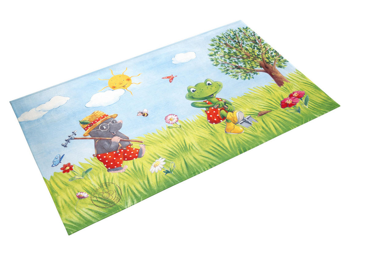 KINDERTEPPICH 100/160 cm Spiegelburg G.A.R.D.E.N  - Blau/Hellgrün, Trend, Kunststoff/Textil (100/160cm)