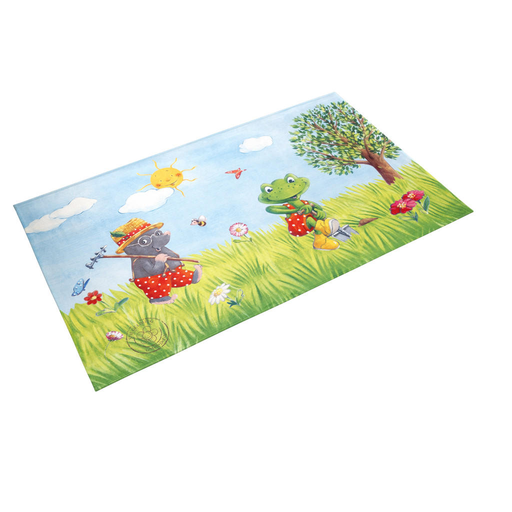 Thumbnail - Xxxl Kinderteppich Spiegelburg G.a.r.d.e.n, Blau, Grün, Hellblau, Hellgrün, Textil, Tier, rechteckig, 140x200 cm, Oeko-T...