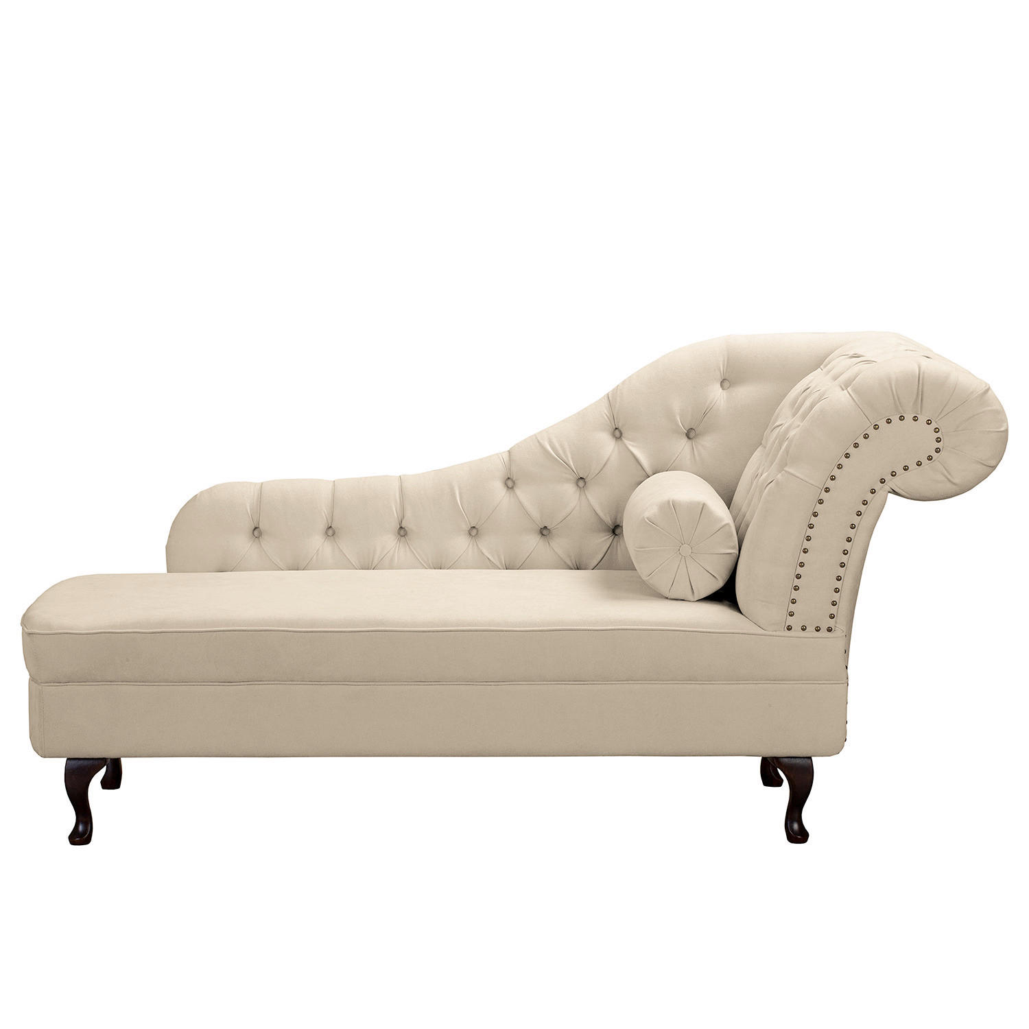 RÉCAMIERE Pako in Mikrofaser Creme  - Creme/Braun, Design, Holz/Textil (185/93/75cm) - Livetastic