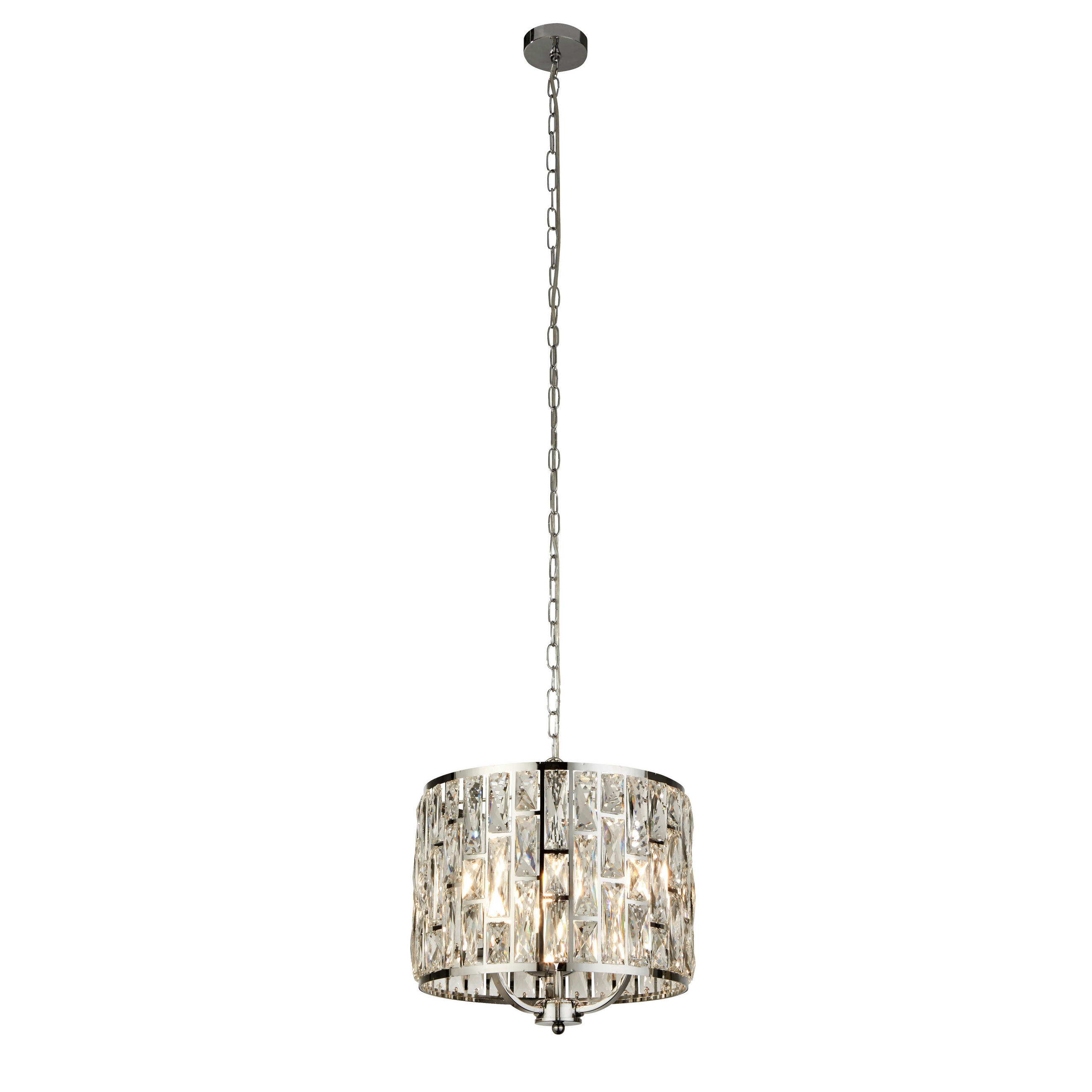 HÄNGELEUCHTE 38/38-144 cm  - Chromfarben, Design, Glas/Metall (38/38-144cm)