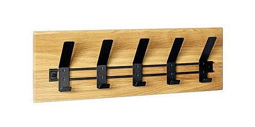 WANDGARDEROBE - Eichefarben/Schwarz, KONVENTIONELL, Holz/Metall (60/20/10cm)