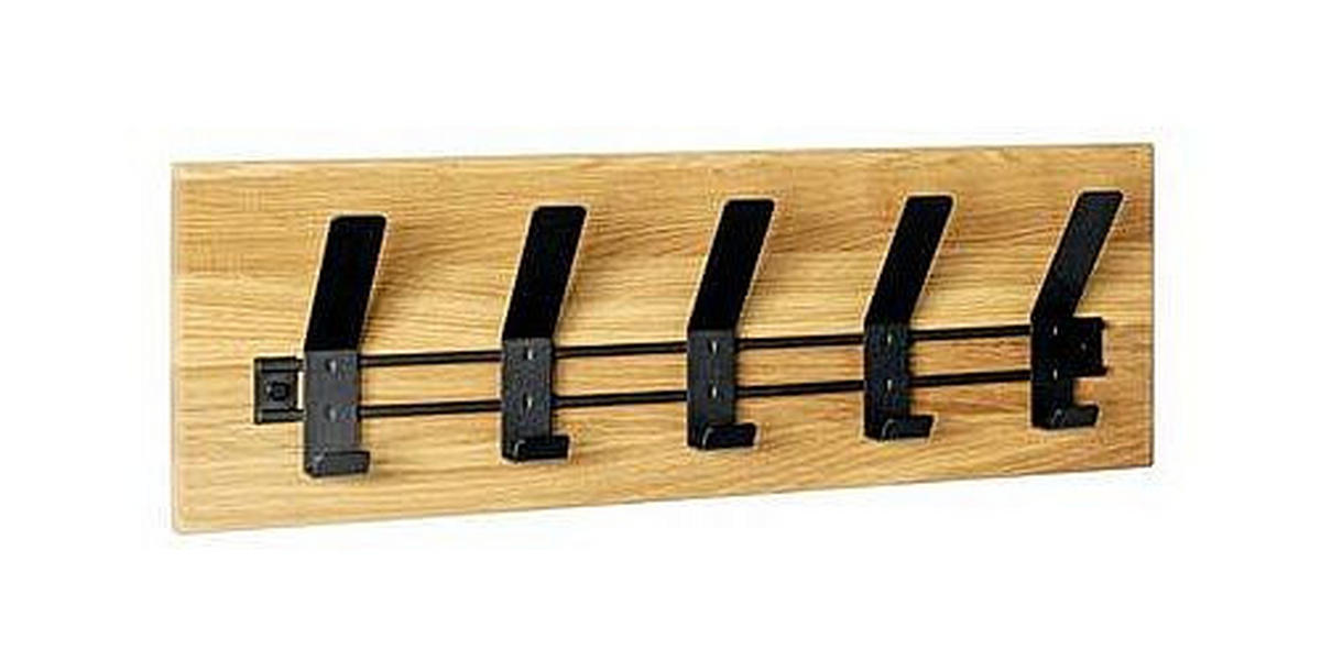 WANDGARDEROBE - Eichefarben/Schwarz, KONVENTIONELL, Holz/Metall (60/20/10cm)