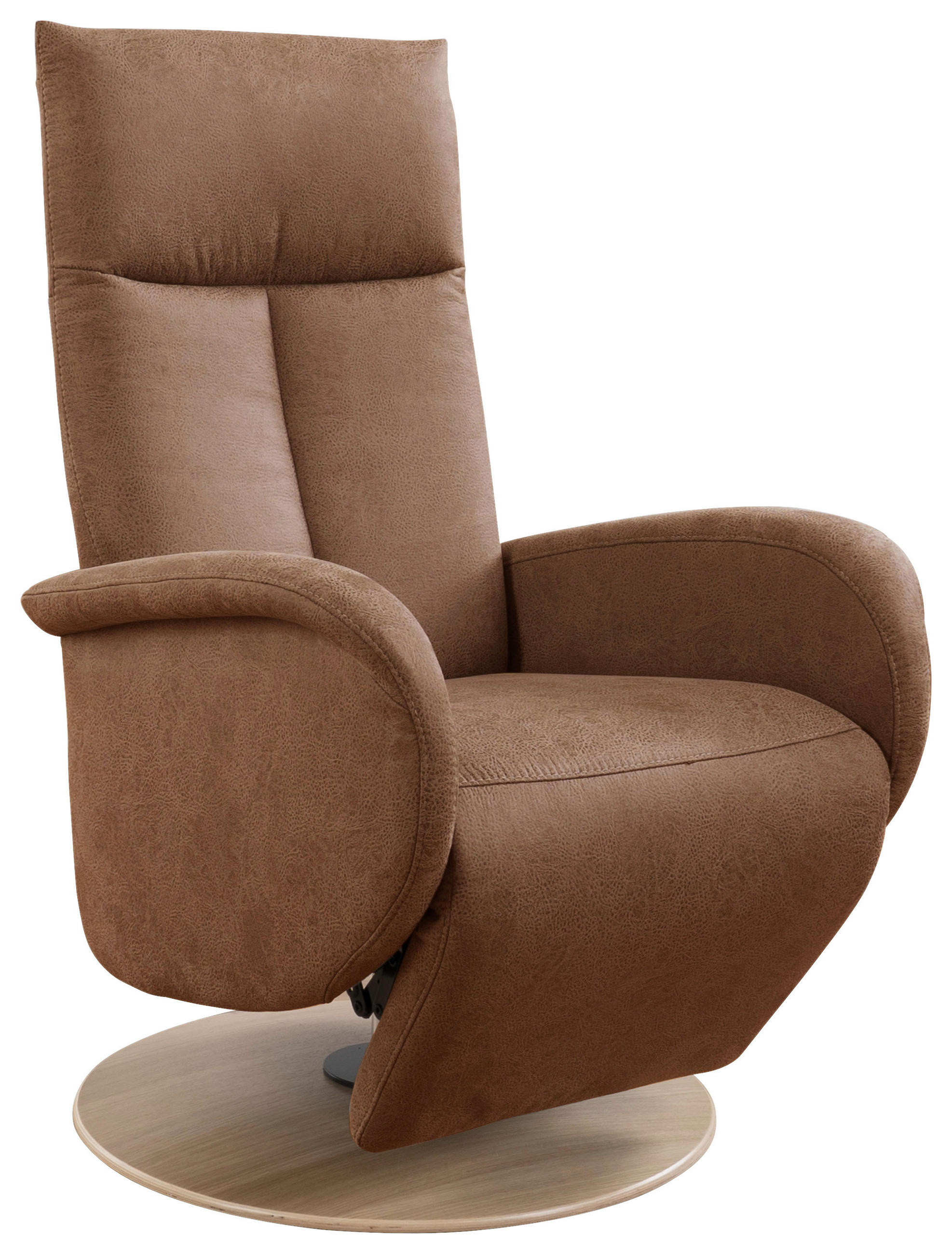 DREHSTUHL Mikrofaser Haselnussfarben  - Eiche Bianco/Haselnussfarben, KONVENTIONELL, Holz/Textil (75/112/82cm) - Sit & More