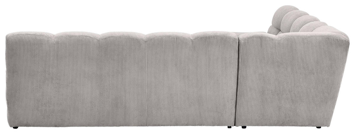 ECKSOFA Grau Cord Rücken echt  - Schwarz/Grau, KONVENTIONELL, Kunststoff/Textil (195/265cm) - Tom Tailor