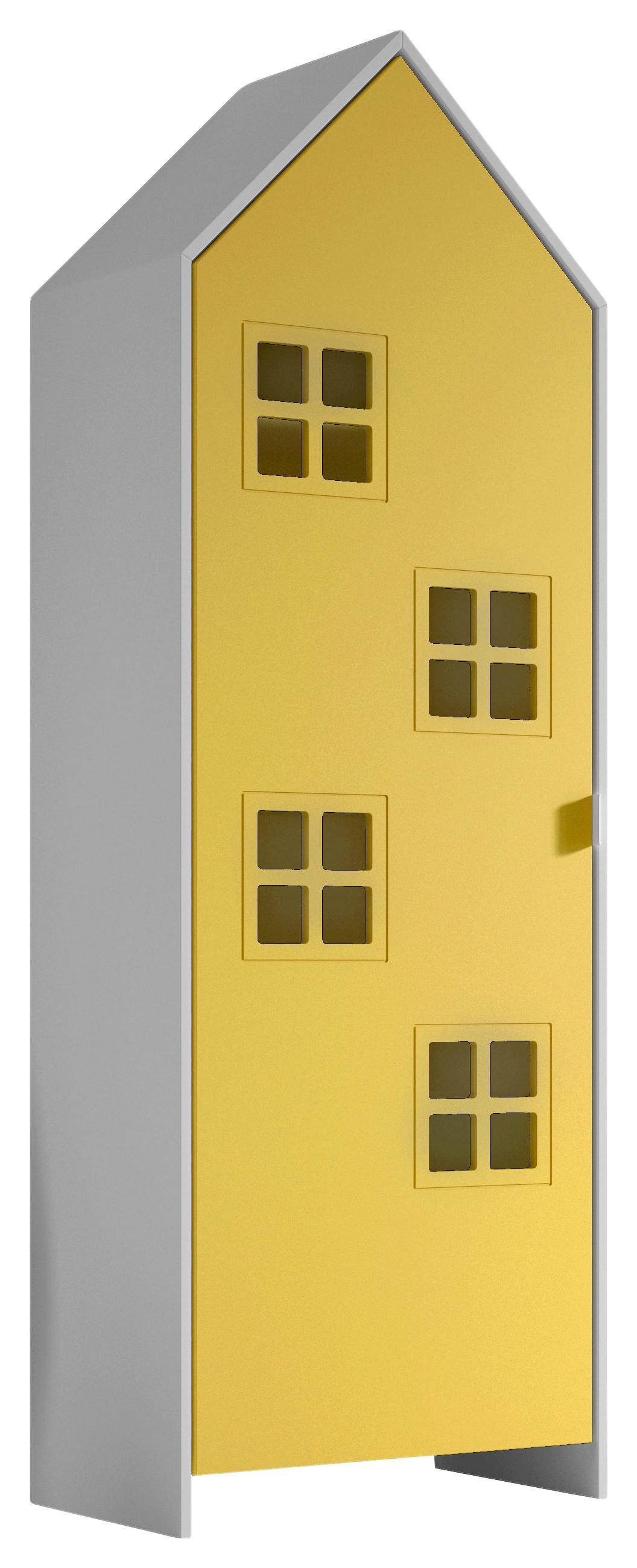  KINDERKLEIDERSCHRANK Gelb, Weiß  - Gelb/Weiß, MODERN, Holzwerkstoff/Metall (57,6/171,3/37cm) - MID.YOU