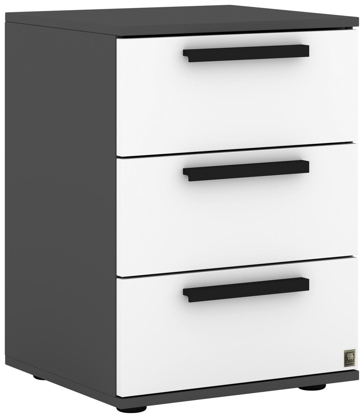 NACHTSCHRANK 46/48,6/46 cm furniert  - Dunkelgrau/Anthrazit, Design, Holzwerkstoff/Metall (46/48,6/46cm) - Musterring