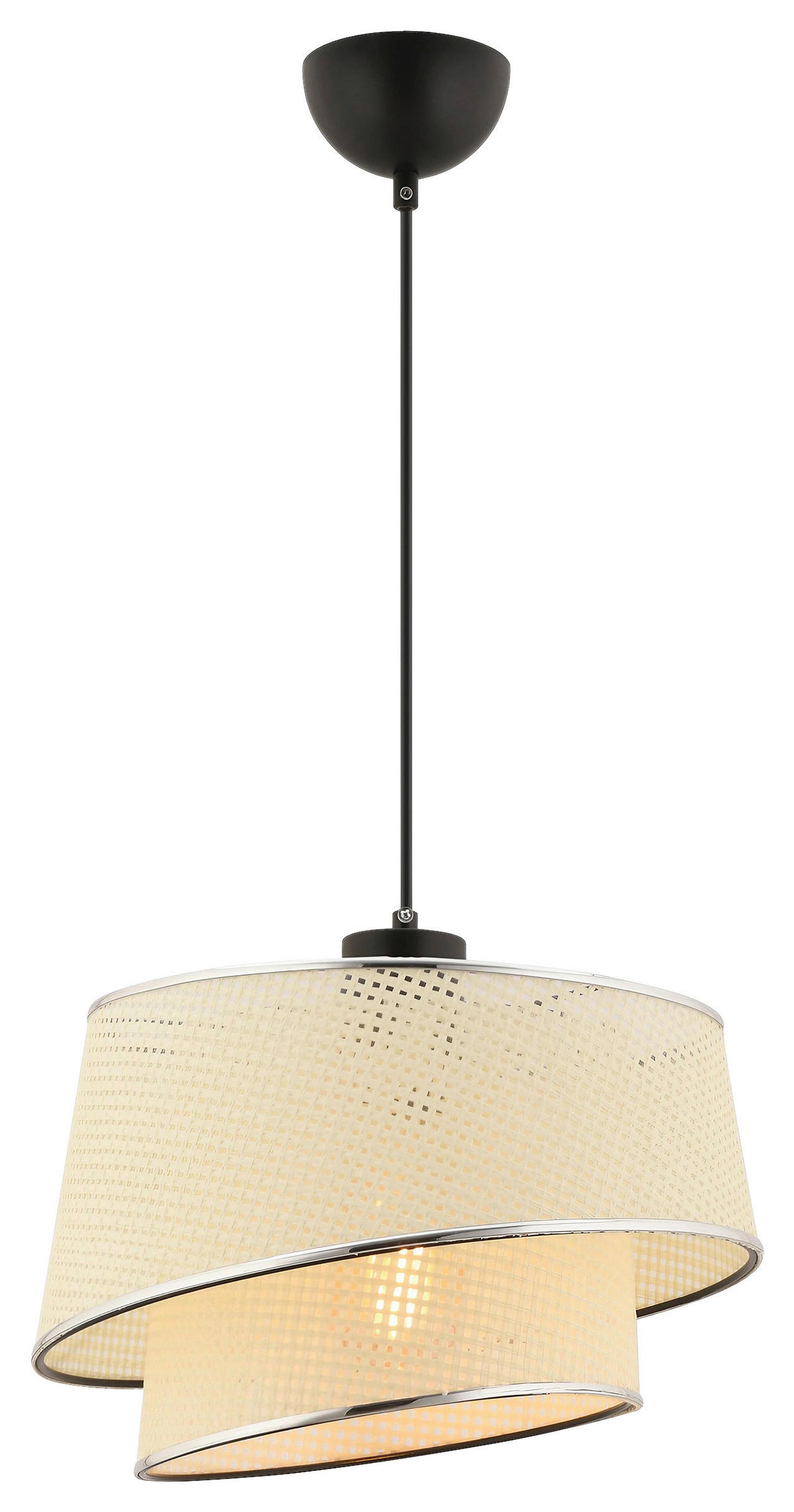 HÄNGELEUCHTE 32/65 cm   - Silberfarben/Weiß, Design, Textil/Metall (32/65cm) - P & B