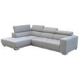 ECKSOFA  in Chenille Hellgrau  207/301 cm  - Chromfarben/Hellgrau, Design, Textil (207/301cm) - Xora