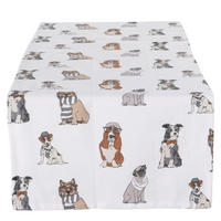 BĚHOUN NA STŮL, bílá, světle šedá, béžová - bílá/světle šedá, Design, textil (140/40/0,5cm) - Boltze Home