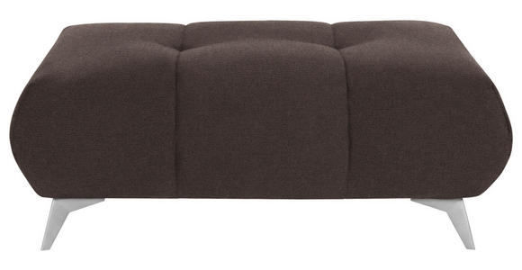 HOCKER Webstoff Braun  - Edelstahlfarben/Braun, Design, Textil/Metall (120/43/70cm) - Hom`in