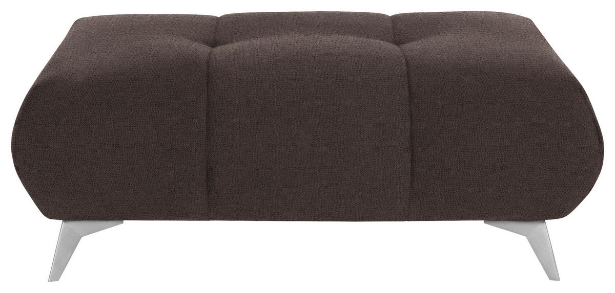 HOCKER Webstoff Braun  - Edelstahlfarben/Braun, Design, Textil/Metall (120/43/70cm) - Hom`in
