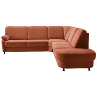 ECKSOFA Flachgewebe Rostfarben  - Rostfarben/Schwarz, Konventionell, Textil/Metall (269/287cm) - Beldomo System