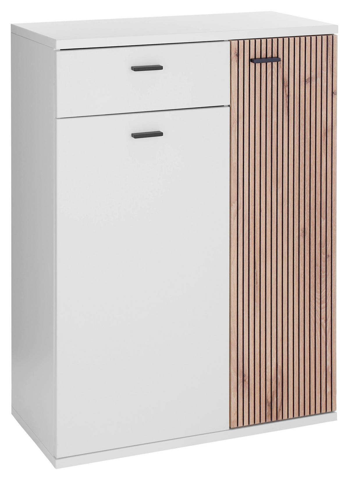 SCHUHSCHRANK Weiß, Eichefarben  - Eichefarben/Anthrazit, Design, Holzwerkstoff/Kunststoff (75/102/37cm) - Voleo