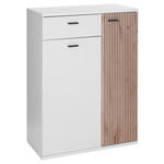 SCHUHSCHRANK 75/102/37 cm  - Eichefarben/Anthrazit, Design, Holzwerkstoff/Metall (75/102/37cm) - Voleo
