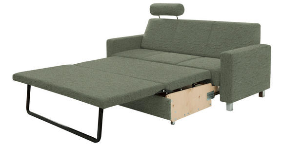 3-SITZER-SOFA in Flachgewebe Hellgrün  - Chromfarben/Hellgrün, Design, Textil/Metall (195/83/85cm) - Xora