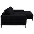 ECKSOFA  in Flachgewebe Schwarz  253/177 cm  - Schwarz, Design, Textil/Metall (253/177cm) - Dieter Knoll
