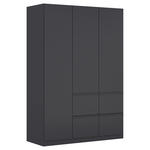 KLEIDERSCHRANK 3-türig Grau  - Grau, Trend, Holzwerkstoff/Kunststoff (136/197/54cm) - Xora