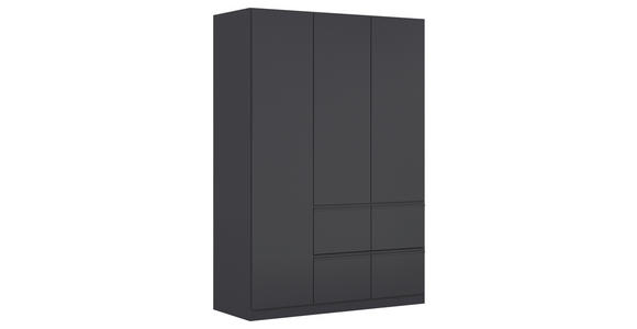 KLEIDERSCHRANK 3-türig Grau - Grau, Trend, Holzwerkstoff/Kunststoff (136/197/54cm) - Xora