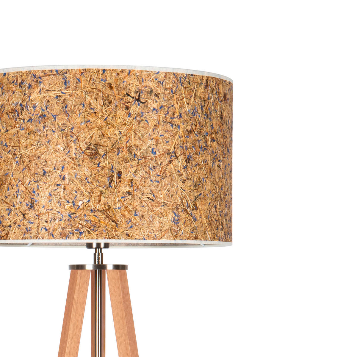 STEHLEUCHTE  50/150/50 cm   - Blau/Eiche Bianco, Basics, Naturmaterialien/Holz (50/150/50cm)