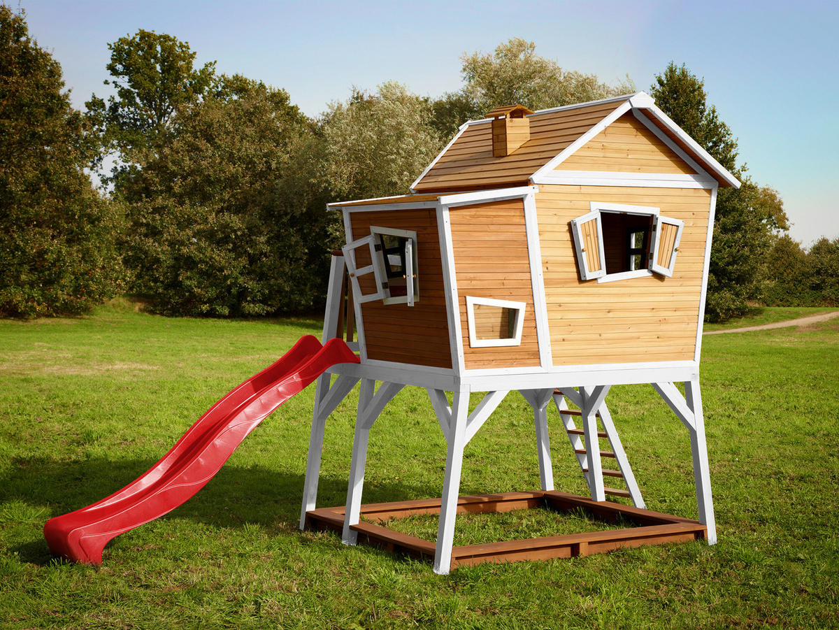 SPIELTURM 432/288/193 cm  - Weiss/Rot, Konventionell, Holz (432/288/193cm)