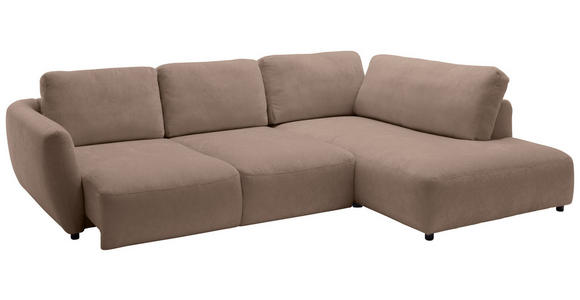 ECKSOFA  in Chenille Taupe  307/224 cm  - Taupe/Schwarz, KONVENTIONELL, Kunststoff/Textil (307/224cm) - Hom`in