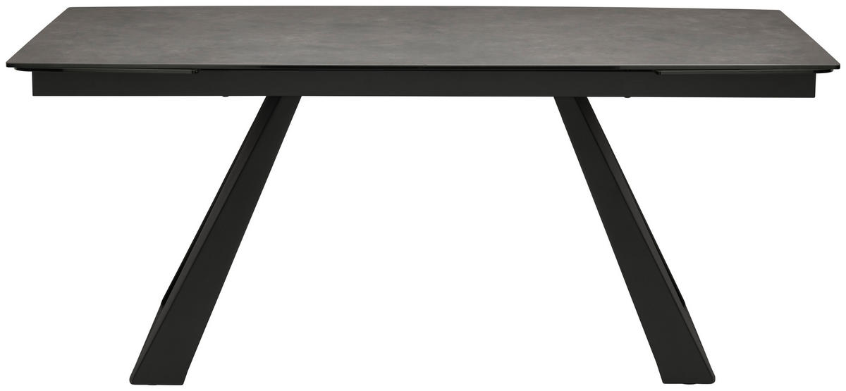 ESSTISCH in Metall, Glas, Keramik 180/90/76 cm  - Schwarz/Grau, MODERN, Glas/Keramik (180/90/76cm) - Livetastic