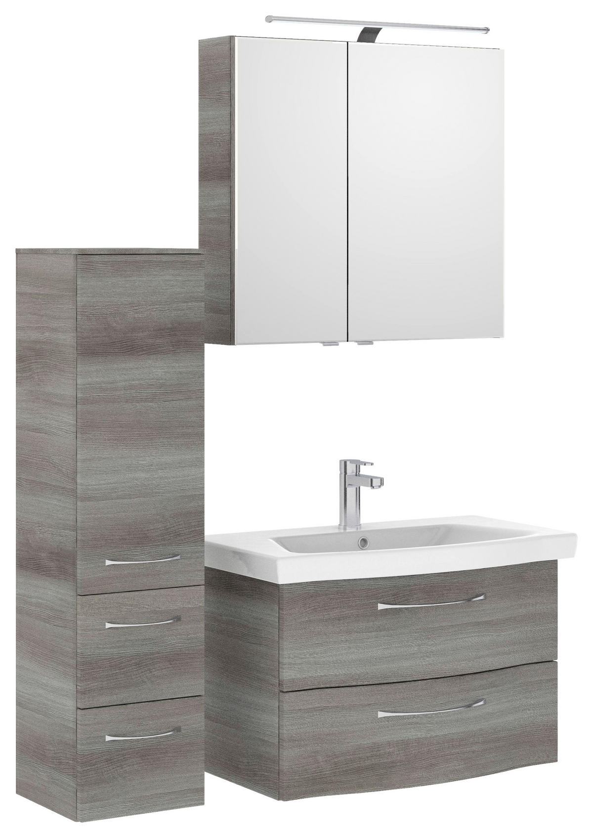 BADEZIMMER 4-teilig  in 112 cm  - Chromfarben/Graphitfarben, KONVENTIONELL, Glas/Keramik (112cm) - Pelipal