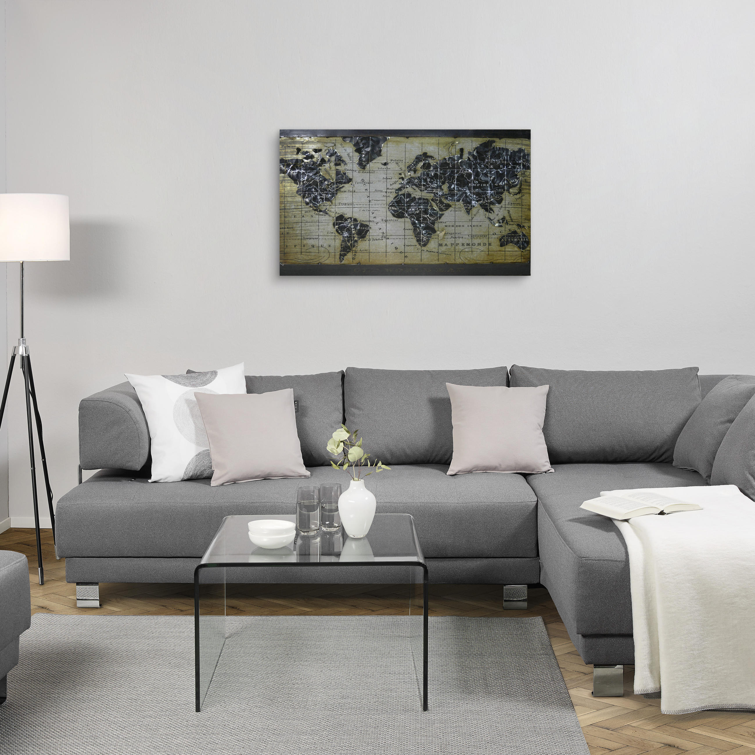 METALLBILD Weltkarte 70/120 cm  - Rostfarben/Multicolor, Trend, Metall (70/120cm) - Monee