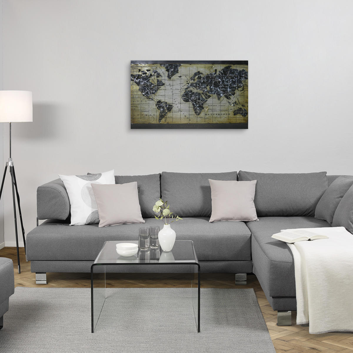 METALLBILD Weltkarte 70/120 cm  - Rostfarben/Multicolor, Trend, Metall (70/120cm) - Monee