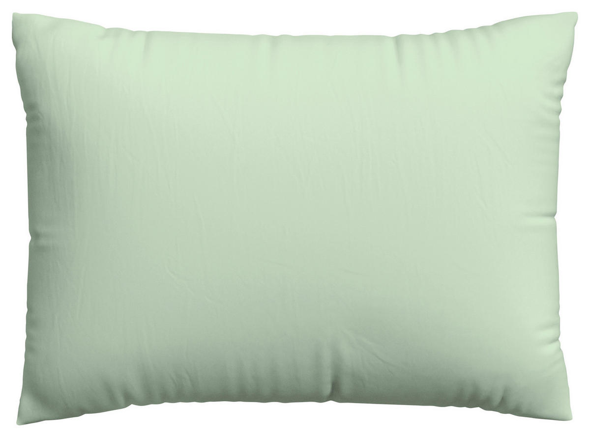 KOPFPOLSTERBEZUG WOVEN SATIN 60/80 cm  - Hellgrün, Basics, Textil (60/80cm) - Schlafgut