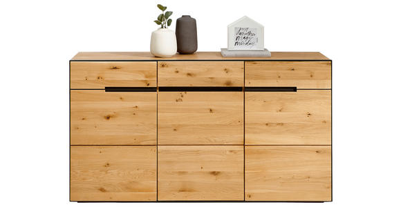 SIDEBOARD 152/84/38 cm  - Eichefarben/Anthrazit, KONVENTIONELL, Holz/Holzwerkstoff (152/84/38cm) - Linea Natura