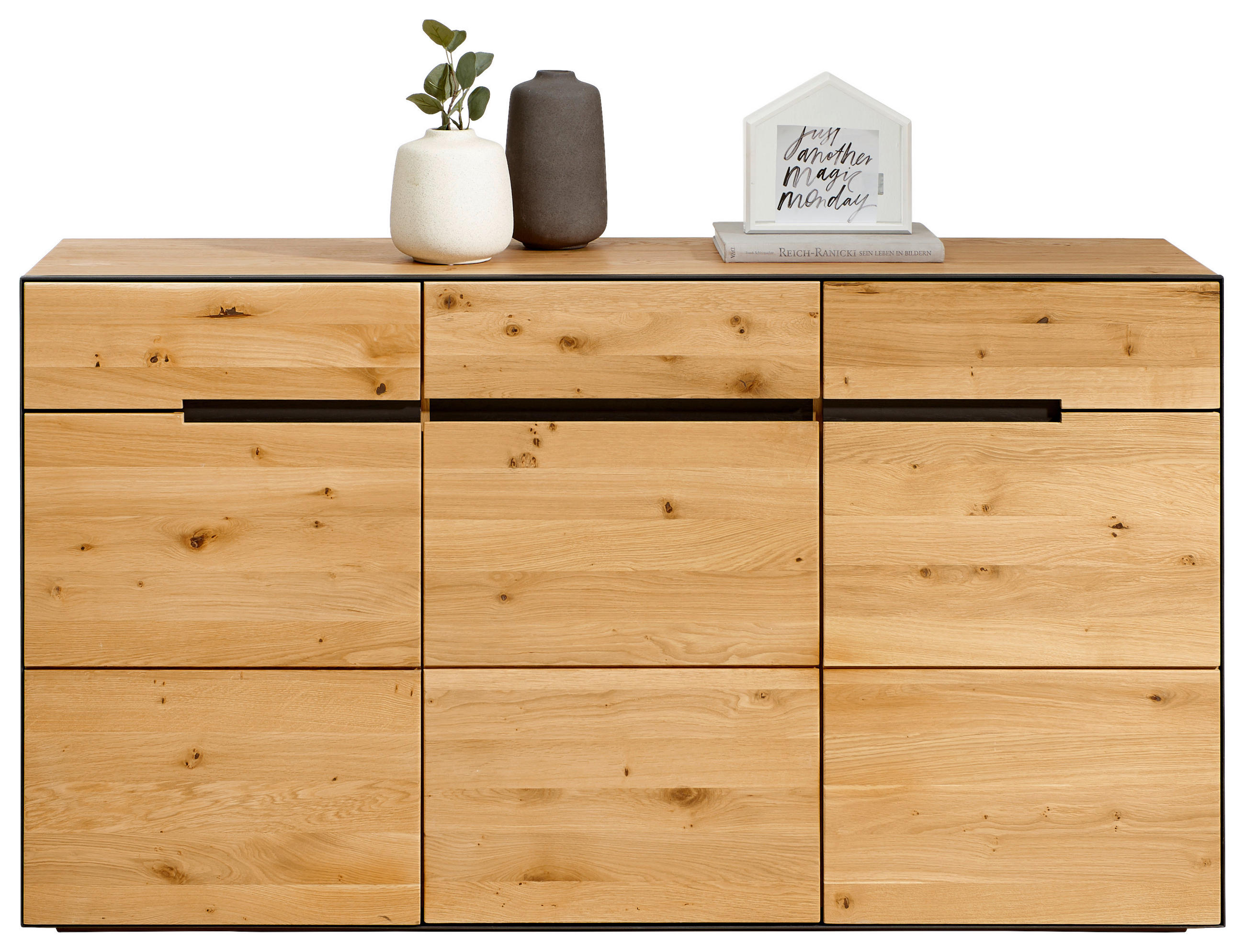 SIDEBOARD 152/84/38 cm  - Eichefarben/Anthrazit, KONVENTIONELL, Holz/Holzwerkstoff (152/84/38cm) - Linea Natura
