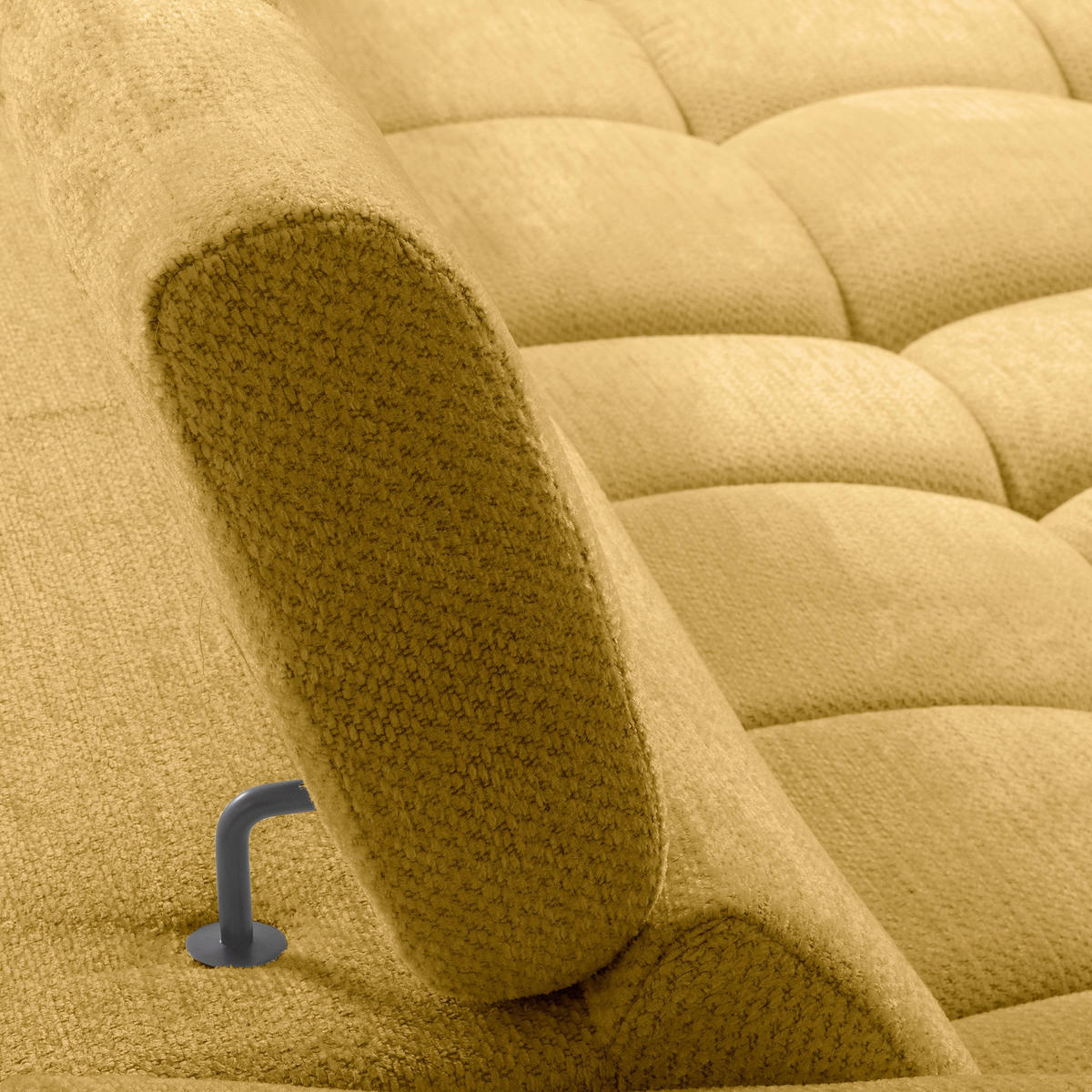 ECKSOFA  Webstoff Senfgelb  - Senfgelb/Schwarz, Design, Kunststoff/Textil (274/177cm) - Livetastic