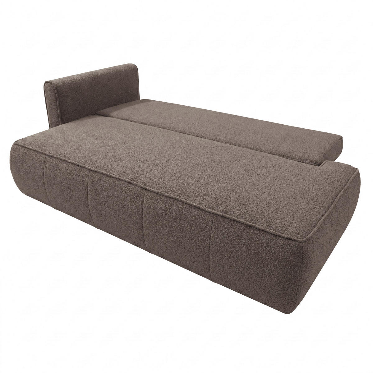 RÉCAMIERE HEVIA in Bouclé Braun  inkl.  - Schwarz/Braun, Design, Kunststoff/Textil (98/97/235cm) - MID.YOU