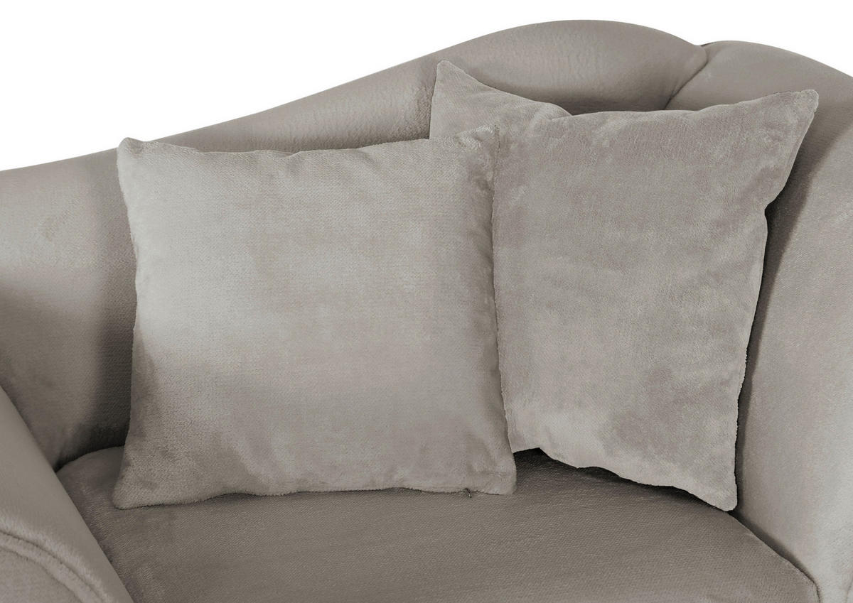 SESSEL in Chenille Hellgrau  - Hellgrau/Schwarz, Design, Textil/Metall (138/83/85cm)