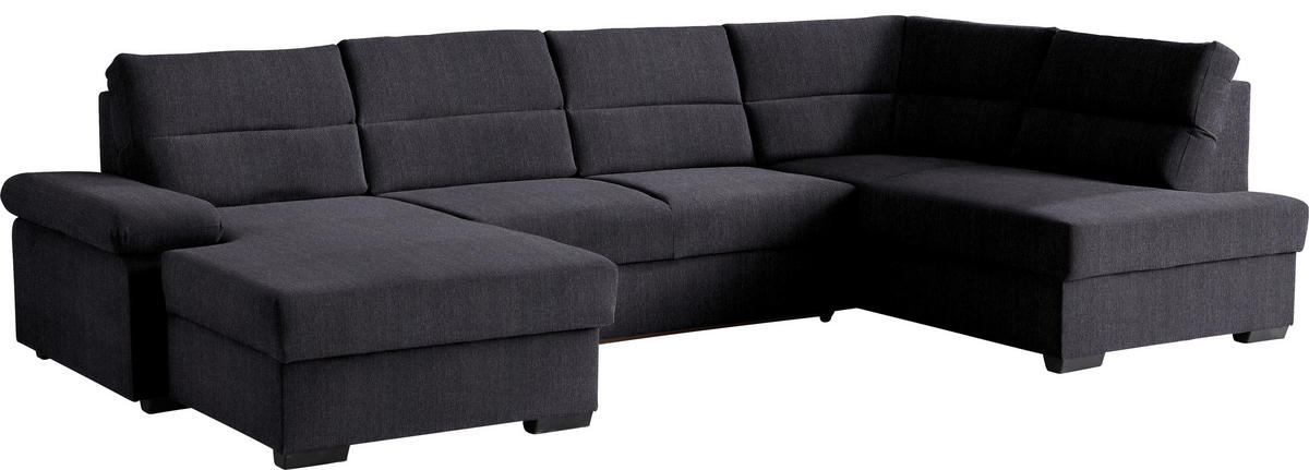WOHNLANDSCHAFT in Webstoff Anthrazit  - Dunkelbraun/Anthrazit, Konventionell, Kunststoff/Textil (166/319/183cm) - Cantus