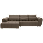 ECKSOFA in Webstoff Braun, Grau  218/304 cm  - Silberfarben/Braun, Design, Kunststoff/Textil (218/304cm) - Carryhome