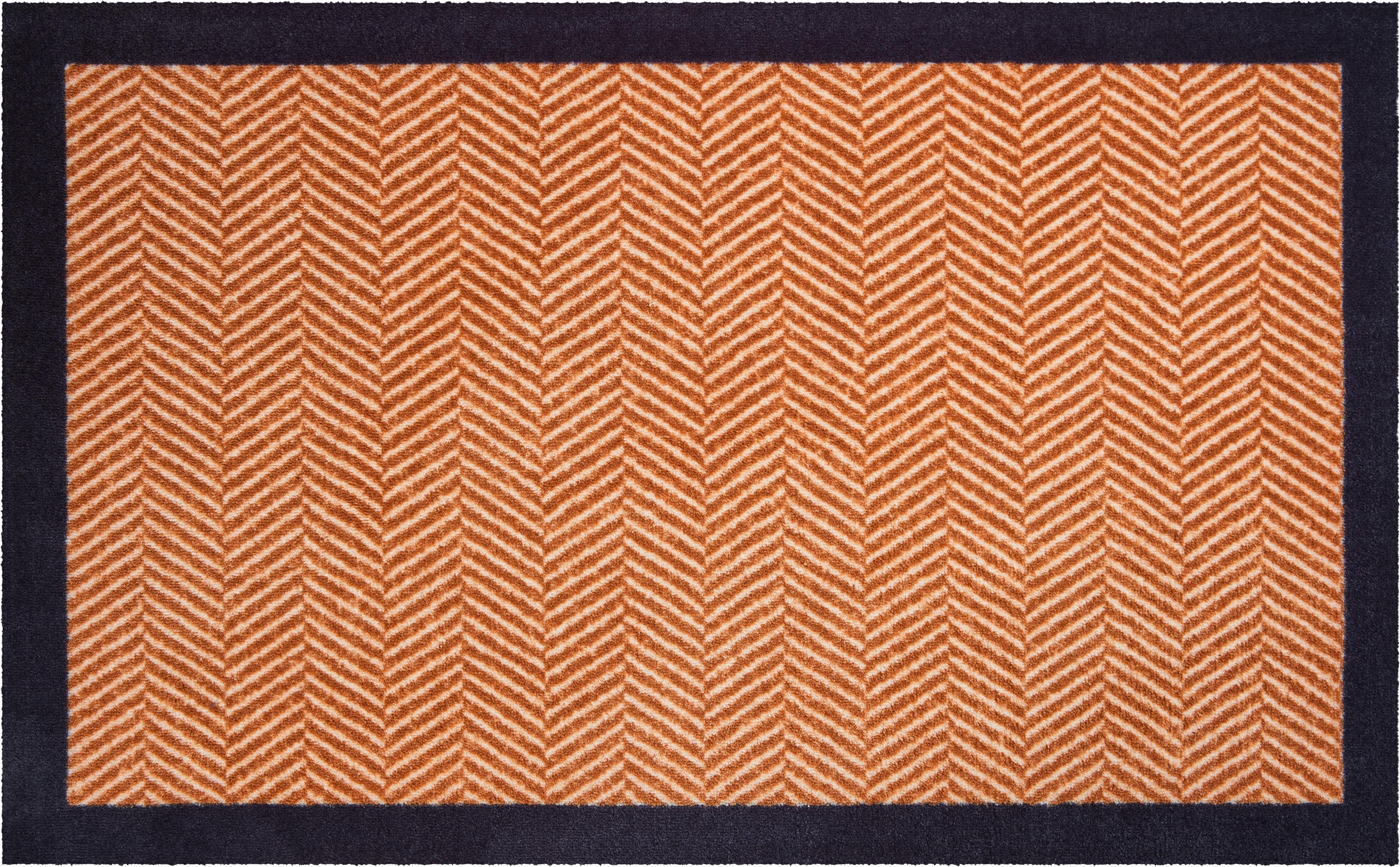 FUßMATTE 75/120 cm Herringbone  - Beige/Schwarz, KONVENTIONELL, Kunststoff/Textil (75/120cm) - Grund