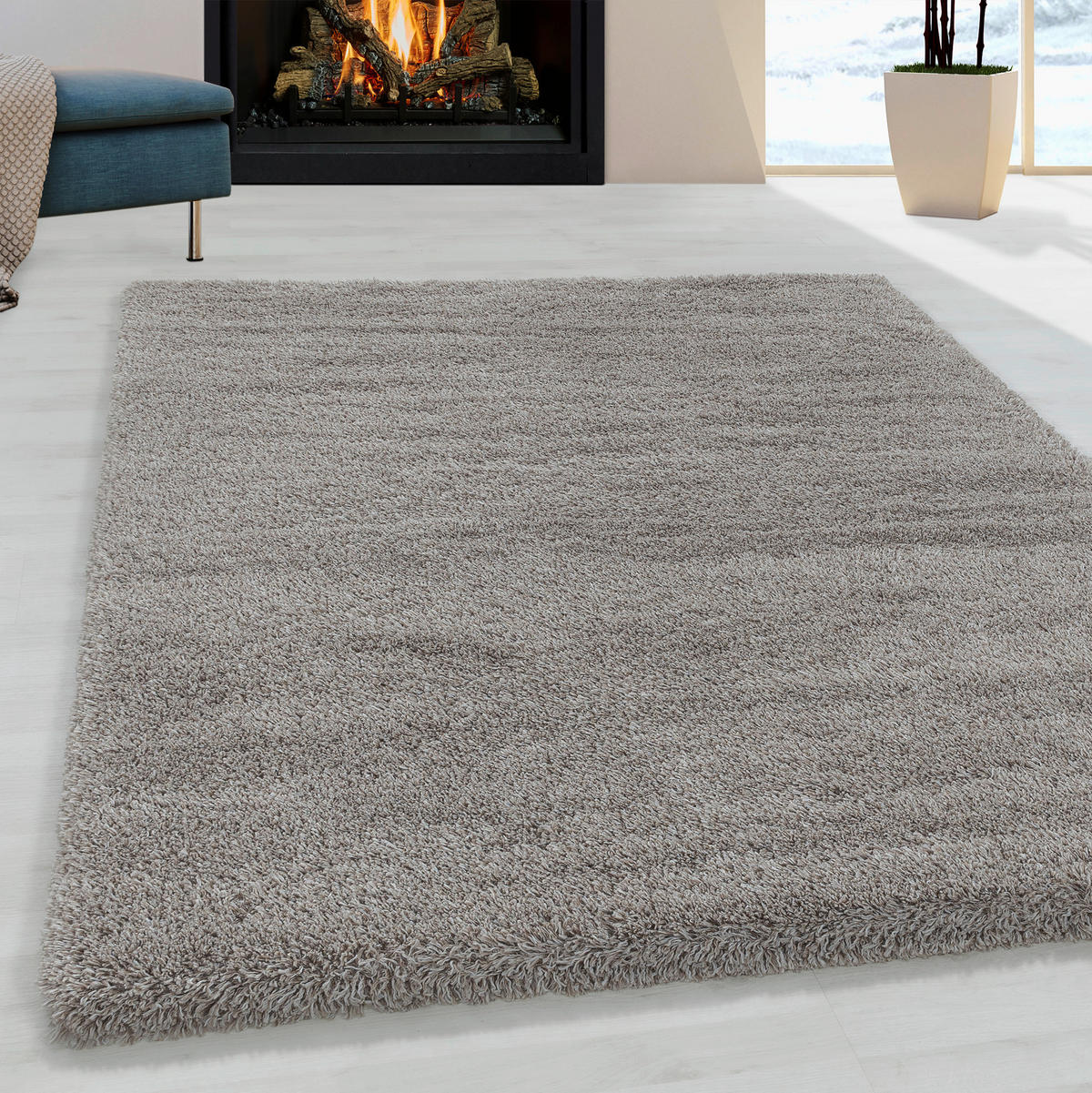 PREPROGA Z VISOKIM FLOROM Fluffy 3500 Beige  160/230 cm  tkano  bež  - bež, Basics, tekstil (160/230cm)