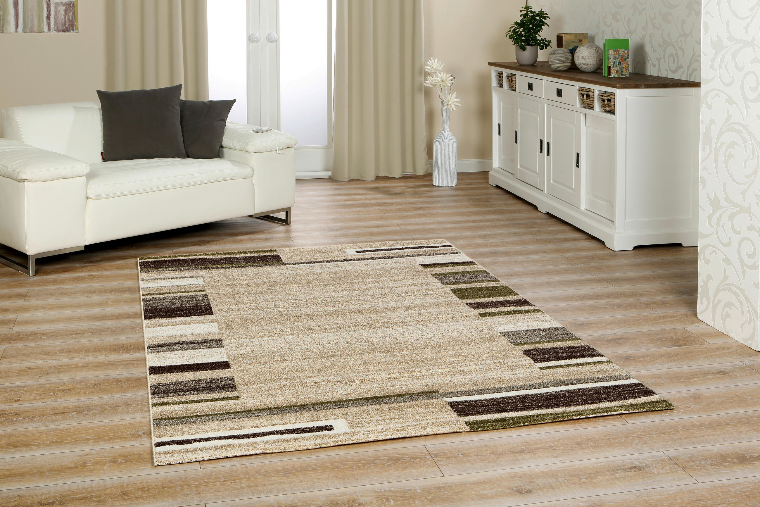 WEBTEPPICH 80/150 cm Grün, Beige  - Beige/Grün, Design, Textil (80/150cm) - Novel