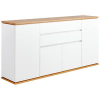 SIDEBOARD 184/93/42 cm  in Weiß, Eiche Artisan  - Schwarz/Weiß, Design, Holzwerkstoff/Kunststoff (184/93/42cm) - Xora