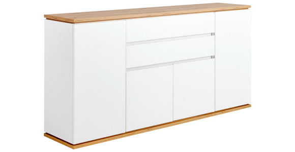 SIDEBOARD Weiß, Eiche Artisan Einlegeböden  - Schwarz/Weiß, Design, Holzwerkstoff/Kunststoff (184/93/42cm) - Xora