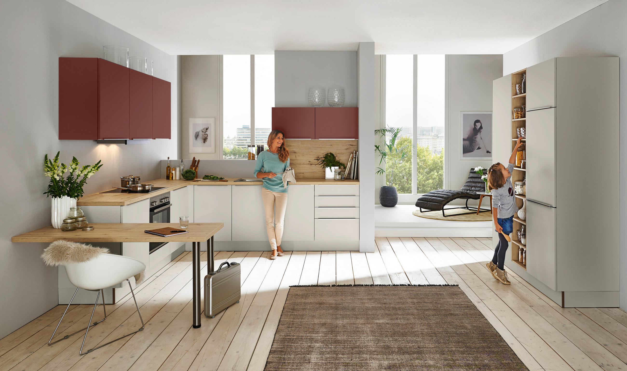 EINBAUKÜCHE   - Grau, Design, Holzwerkstoff - Dieter Knoll