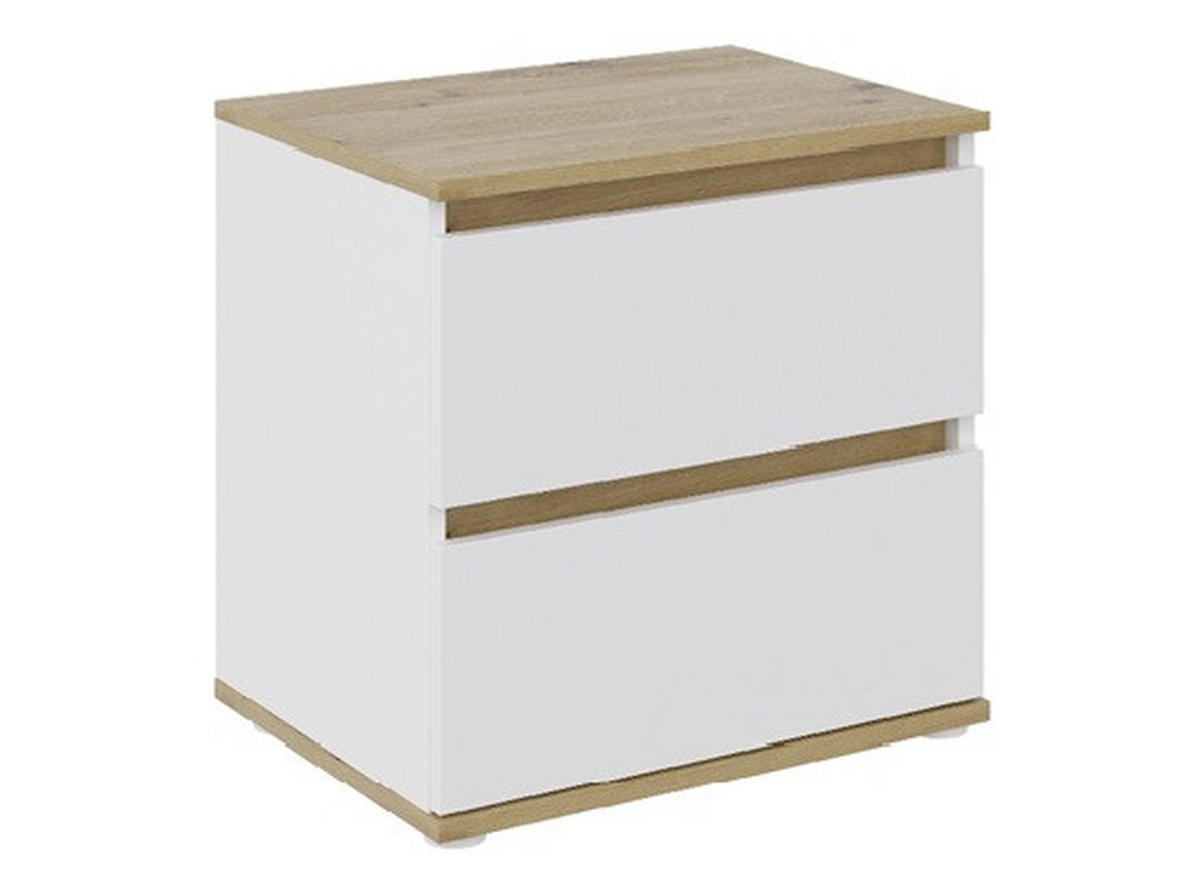 NOČNA OMARICA, bela, hrast artisan  - bela/hrast artisan, Moderno, leseni material (50/50/38cm) - Carryhome