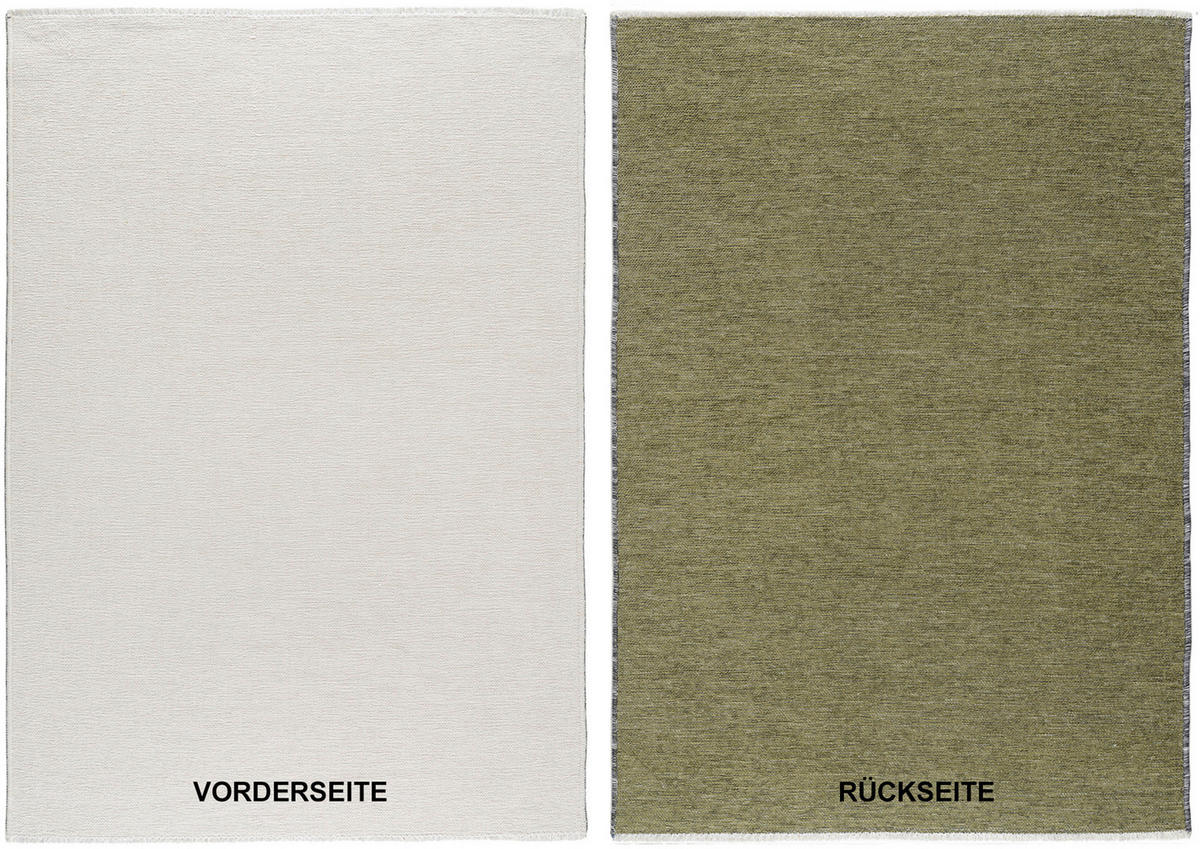 FLACHWEBETEPPICH 140/200 cm Creme, Grün  - Creme/Grün, Design, Textil (140/200cm) - Novel