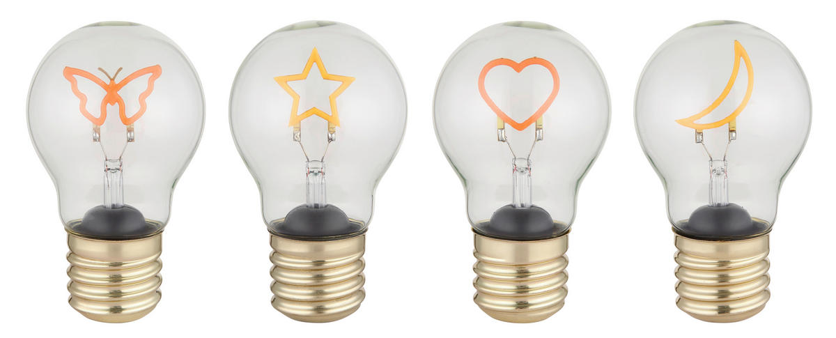 LED DÍSZLÁMPA - arany, Basics, Üveg/fém (7/12cm)
