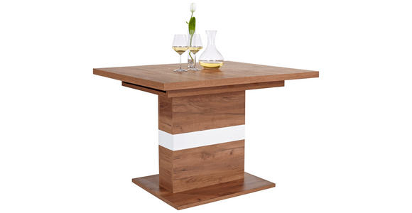 Ausziehbarer Esstisch Avensis 120cm Krafteiche Dunkel - Eichefarben/Weiß, MODERN, Holzwerkstoff (120/75,9/80cm) - Luca Bessoni