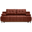 SCHLAFSOFA  mit Stoffauswahl, Rücken echt Webstoff Rostfarben  - Rostfarben/Schwarz, Design, Holz/Textil (206/77-87/102cm) - Novel