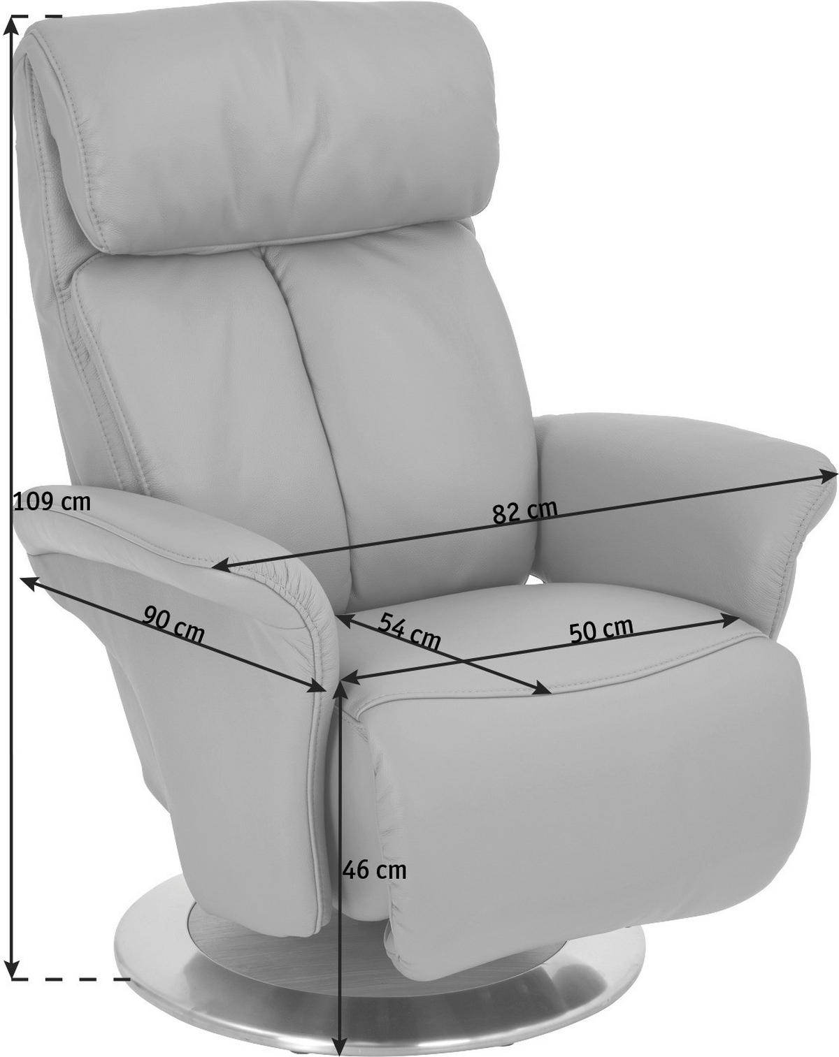 RELAXAČNÉ KRESLO, koža, žltá - žltá/farba ušľachtilej ocele, Design, kov/koža (82/109/90cm) - Himolla