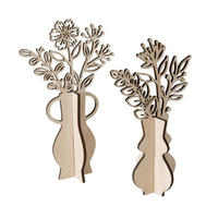 DEKOBLUME - Dunkelbraun/Hellgelb, Natur, Holz (15/8/25cm)